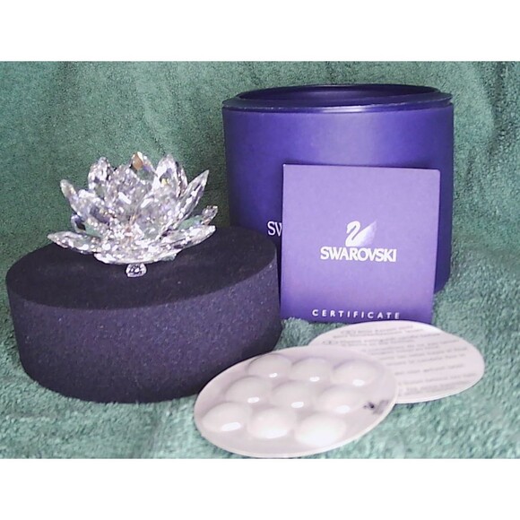 2003 SWAROVSKI Silver Crystal Water Lily Candleholder w/ Box 7600NR 124 main image 2